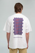 DOPA White T-shirt Blue Print Back